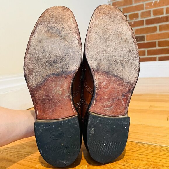 ALLEN EDMONDS Shoes Mens 10.5 D Ashland Walnut Brown Wingtip Oxford Derby - Picture 7 of 16